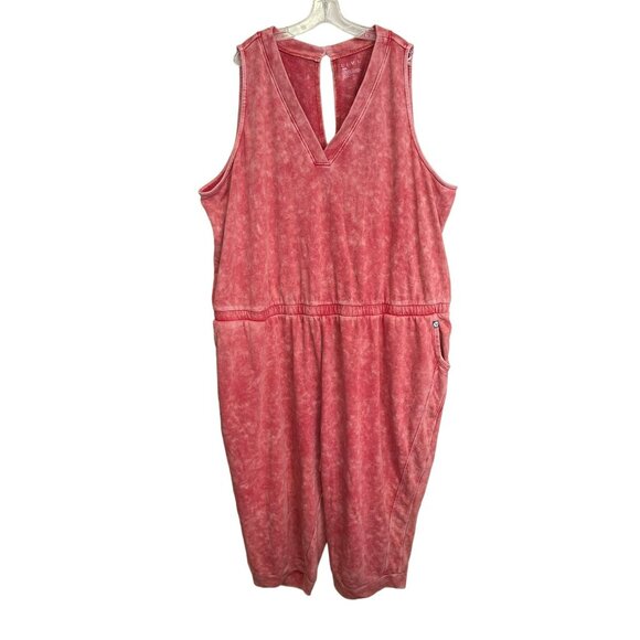 Lane Bryant Livi Red Dye Sleeveless Jumpsuit Cotton/Poly NWT - Picture 13 of 15
